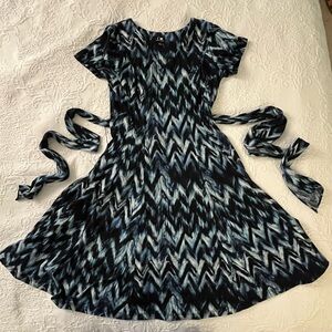 Black and Blue Knit Skater Dress